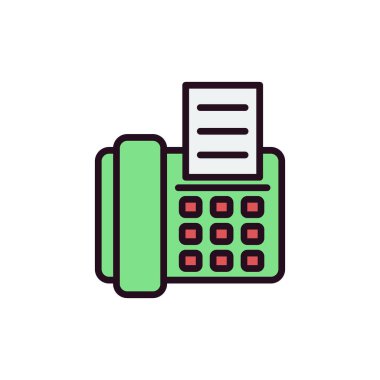 faks makinesi, vektör illüstrasyonu 