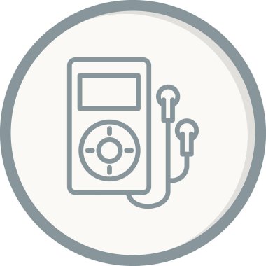 Bir kulaklık vektör simgesi ile MP3 çalar.