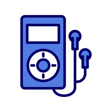Bir kulaklık vektör simgesi ile MP3 çalar.