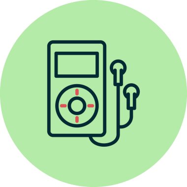 Bir kulaklık vektör simgesi ile MP3 çalar.