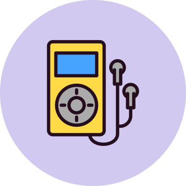 Bir kulaklık vektör simgesi ile MP3 çalar.