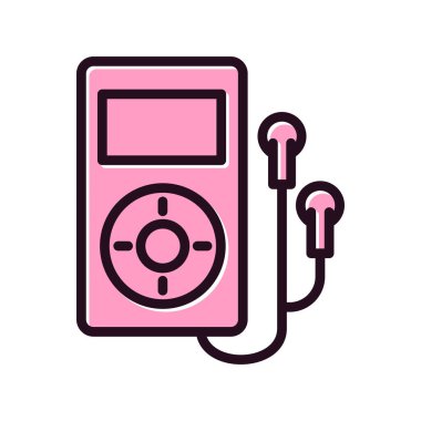 Bir kulaklık vektör simgesi ile MP3 çalar.