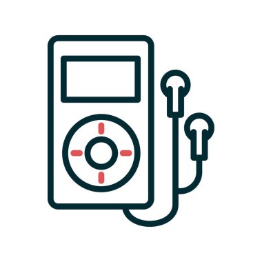 Bir kulaklık vektör simgesi ile MP3 çalar.