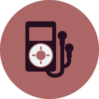 Bir kulaklık vektör simgesi ile MP3 çalar.