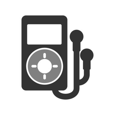 Bir kulaklık vektör simgesi ile MP3 çalar.