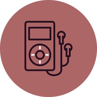 Bir kulaklık vektör simgesi ile MP3 çalar.