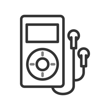 Bir kulaklık vektör simgesi ile MP3 çalar.