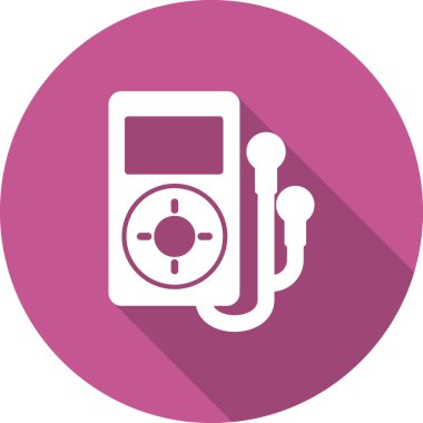 Bir kulaklık vektör simgesi ile MP3 çalar.