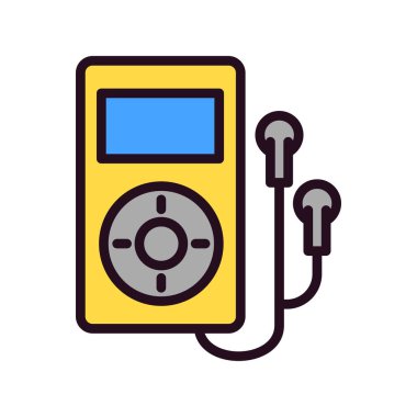 Bir kulaklık vektör simgesi ile MP3 çalar.