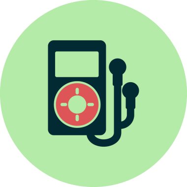 Bir kulaklık vektör simgesi ile MP3 çalar.