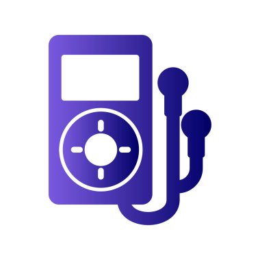 Bir kulaklık vektör simgesi ile MP3 çalar.