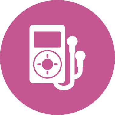 Bir kulaklık vektör simgesi ile MP3 çalar.