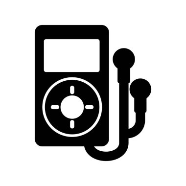 Bir kulaklık vektör simgesi ile MP3 çalar.