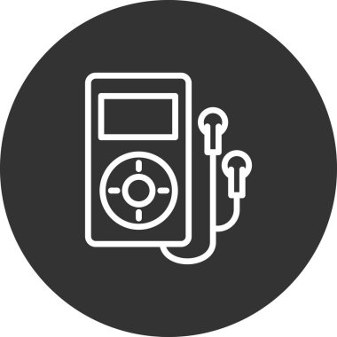 Bir kulaklık vektör simgesi ile MP3 çalar.