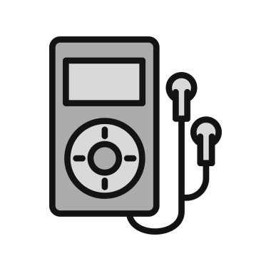 Bir kulaklık vektör simgesi ile MP3 çalar.