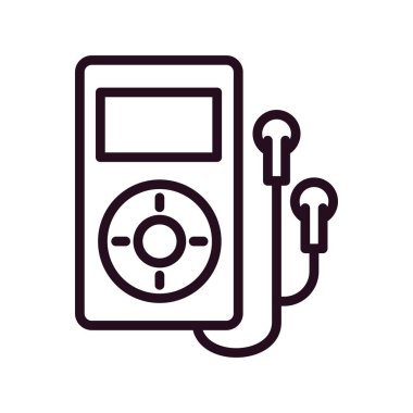 Bir kulaklık vektör simgesi ile MP3 çalar.