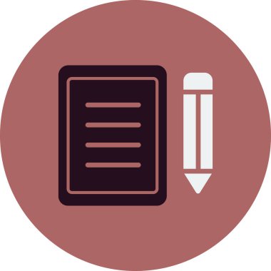 belge ve kalem. Web simgesi basit vektör illüstrasyonu 