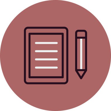 belge ve kalem. Web simgesi basit vektör illüstrasyonu 