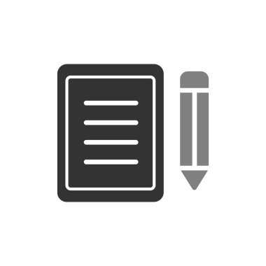 belge ve kalem. Web simgesi basit vektör illüstrasyonu 