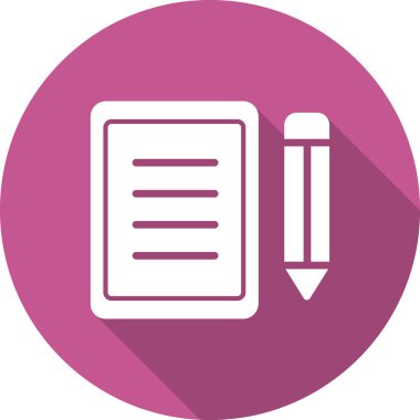 belge ve kalem. Web simgesi basit vektör illüstrasyonu 