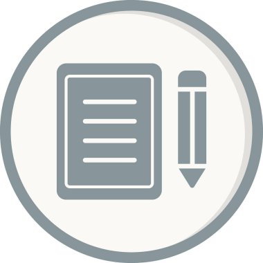 belge ve kalem. Web simgesi basit vektör illüstrasyonu 