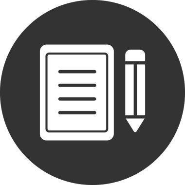 belge ve kalem. Web simgesi basit vektör illüstrasyonu 