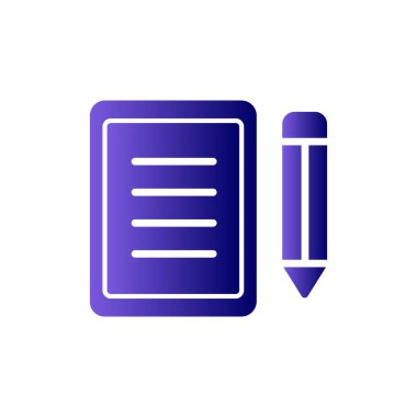 belge ve kalem. Web simgesi basit vektör illüstrasyonu 