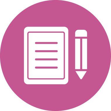 belge ve kalem. Web simgesi basit vektör illüstrasyonu 