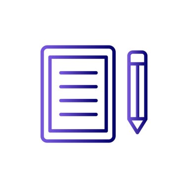 belge ve kalem. Web simgesi basit vektör illüstrasyonu 