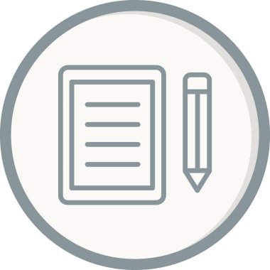 belge ve kalem. Web simgesi basit vektör illüstrasyonu 