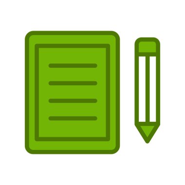 belge ve kalem. Web simgesi basit vektör illüstrasyonu 