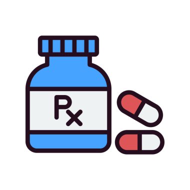 Haplar Şişe ikonu vektör illüstrasyonu
