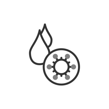 Su damlası ikon vektörü. İnce çizgi işareti. izole edilmiş sınır sembolü çizimi