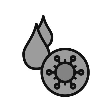 Virüs ikon vektörü. İnce çizgi işareti. izole edilmiş sınır sembolü çizimi