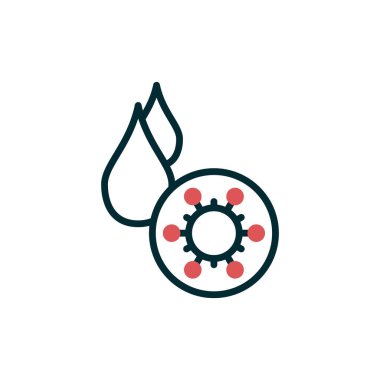 Su damlası ikon vektörü. Virüs bakım sembolü. izole edilmiş sınır çizimi