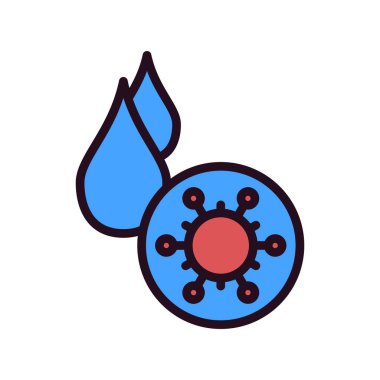 Virüs koruma ikonu vektörü. Bakteri hastalığı işareti. izole edilmiş sınır sembolü çizimi