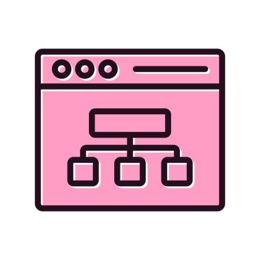 tarayıcı satırı simgesi, vektör illüstrasyonu