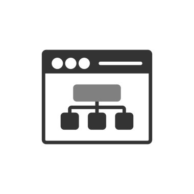 Web ve mobil uygulama tasarımınız için beyaz arkaplanda izole edilmiş tarayıcı simgesi vektörü, dizüstü bilgisayar logosu kavramı