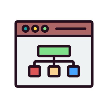 Web sunucu simgesi vektör illüstrasyonu