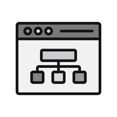 Web ve mobil uygulama tasarımınız için beyaz arkaplanda izole edilmiş tarayıcı simgesi vektörü, dizüstü bilgisayar logosu kavramı