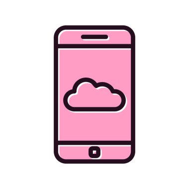 akıllı telefon simgesi, düz vektör illüstrasyon tasarımı