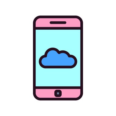 akıllı telefon simgesi, düz vektör illüstrasyon tasarımı