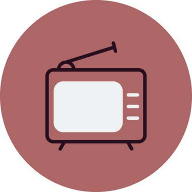 Televizyon vektör simgesi. düz biçim illüstrasyonu