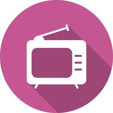 Televizyon vektör simgesi. düz biçim illüstrasyonu