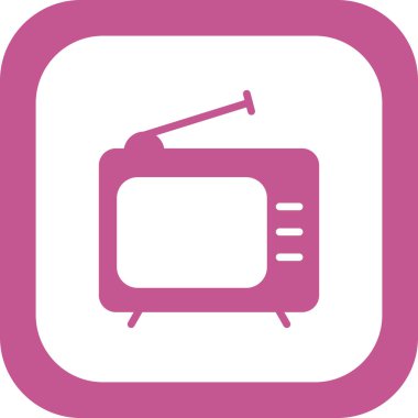 Televizyon vektör simgesi. düz biçim illüstrasyonu
