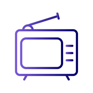 Televizyon vektör simgesi. düz biçim illüstrasyonu