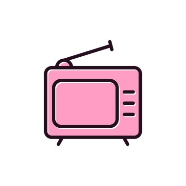 Televizyon vektör simgesi. düz biçim illüstrasyonu