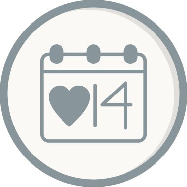 Sevgililer Günü konsepti, kalp ikonu vektör illüstrasyonu