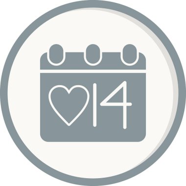 Sevgililer Günü konsepti, kalp ikonu vektör illüstrasyonu