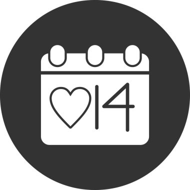 Sevgililer Günü konsepti, kalp ikonu vektör illüstrasyonu